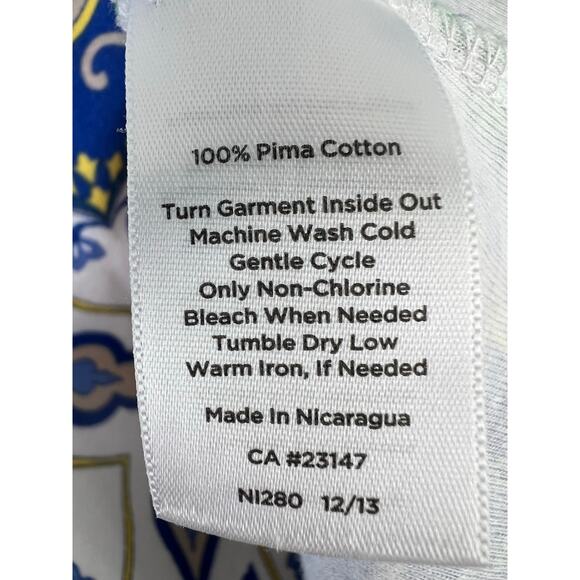 Talbots 100% Pima Cotton 3/4 Sleeve Paisley Blouse 2X Petite - Picture 5 of 5